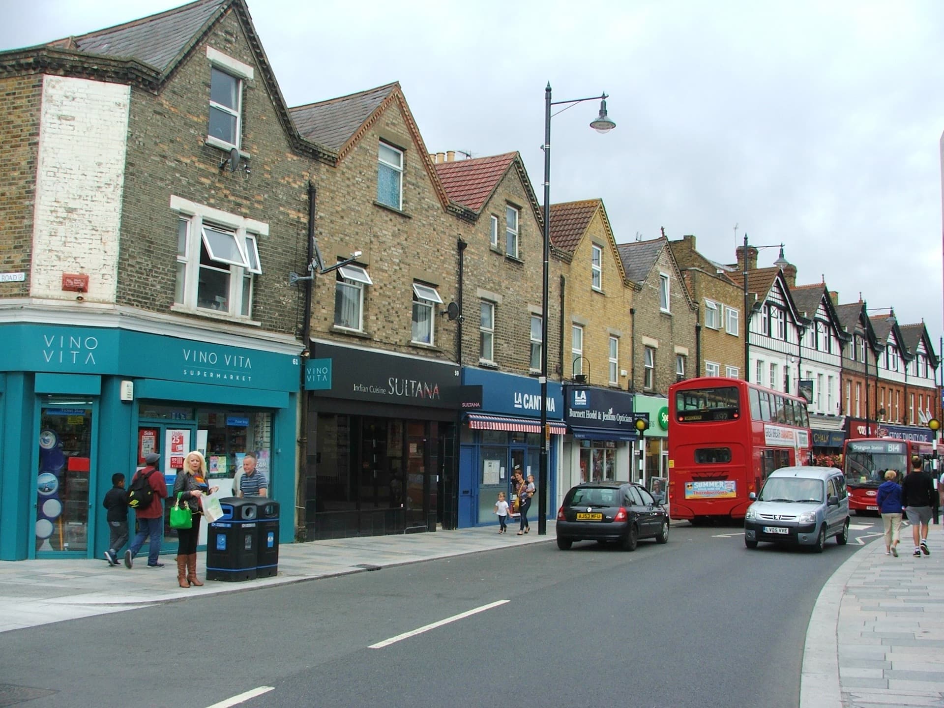 Shops along Sidcup High Street